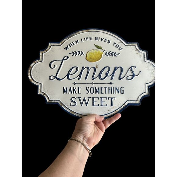 Lori Siebert Metal Wall Sign "When Life Gives You Lemons Make Something Sweet" - Picture 6 of 7